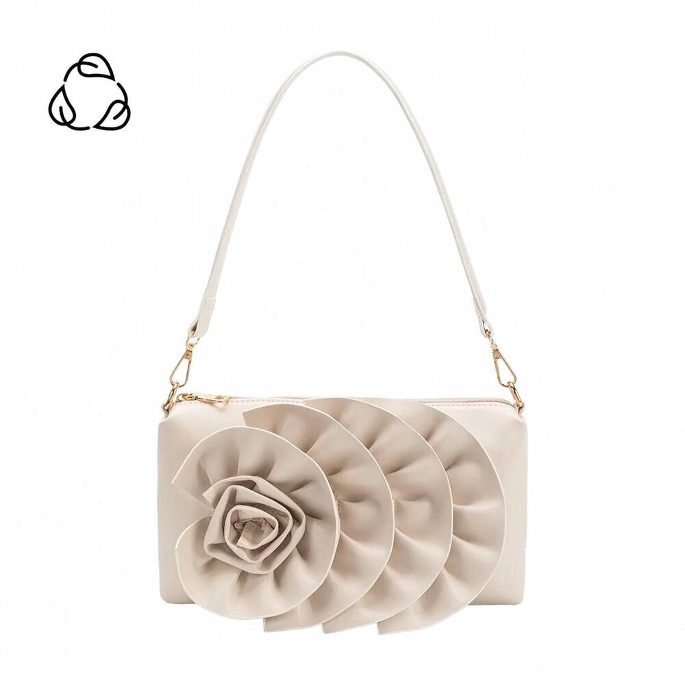 NEW MELIE BIANCO florence recycled vegan shoulder bag in ivory